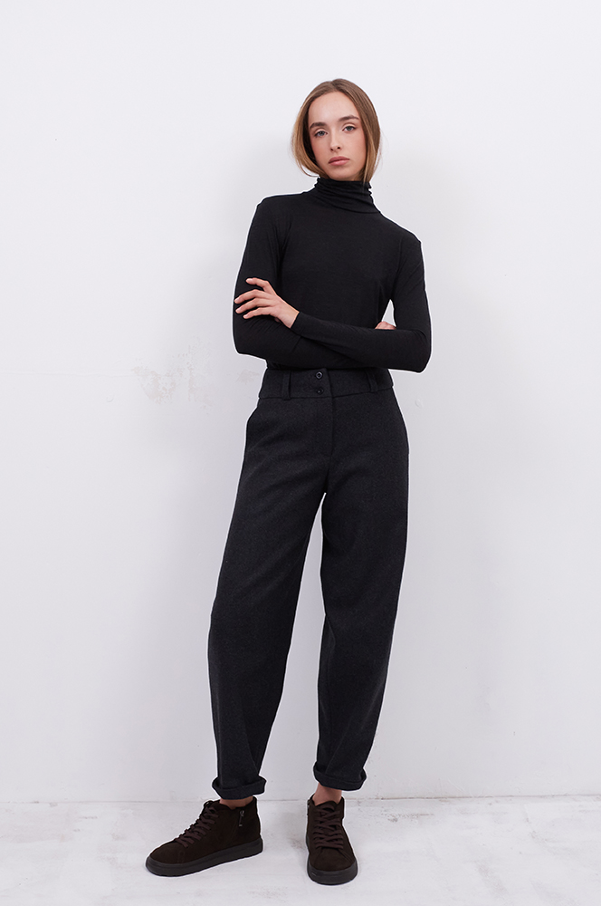 Штани балон на підкладці графіт (БР89)